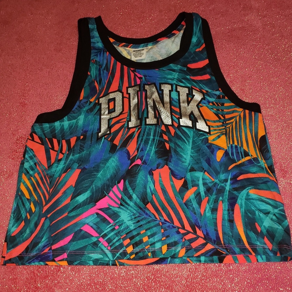 VS PINK Cropped Muscle Tank Top